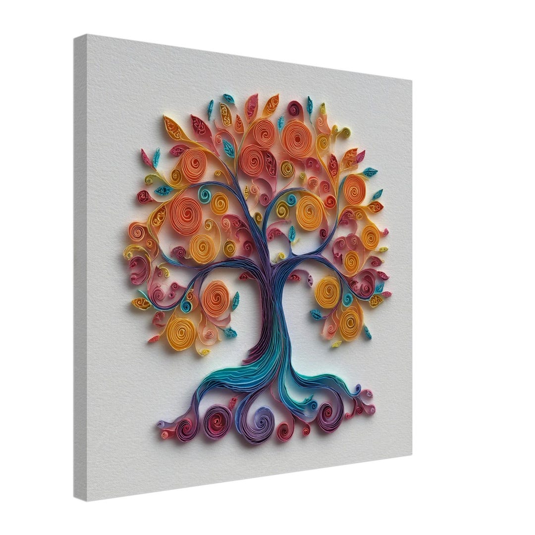 Tree of Life, Paper Quilling Artwork of a Tree, Quilled Paper Design Canvas Print, #paperquilling - Etsy Canada