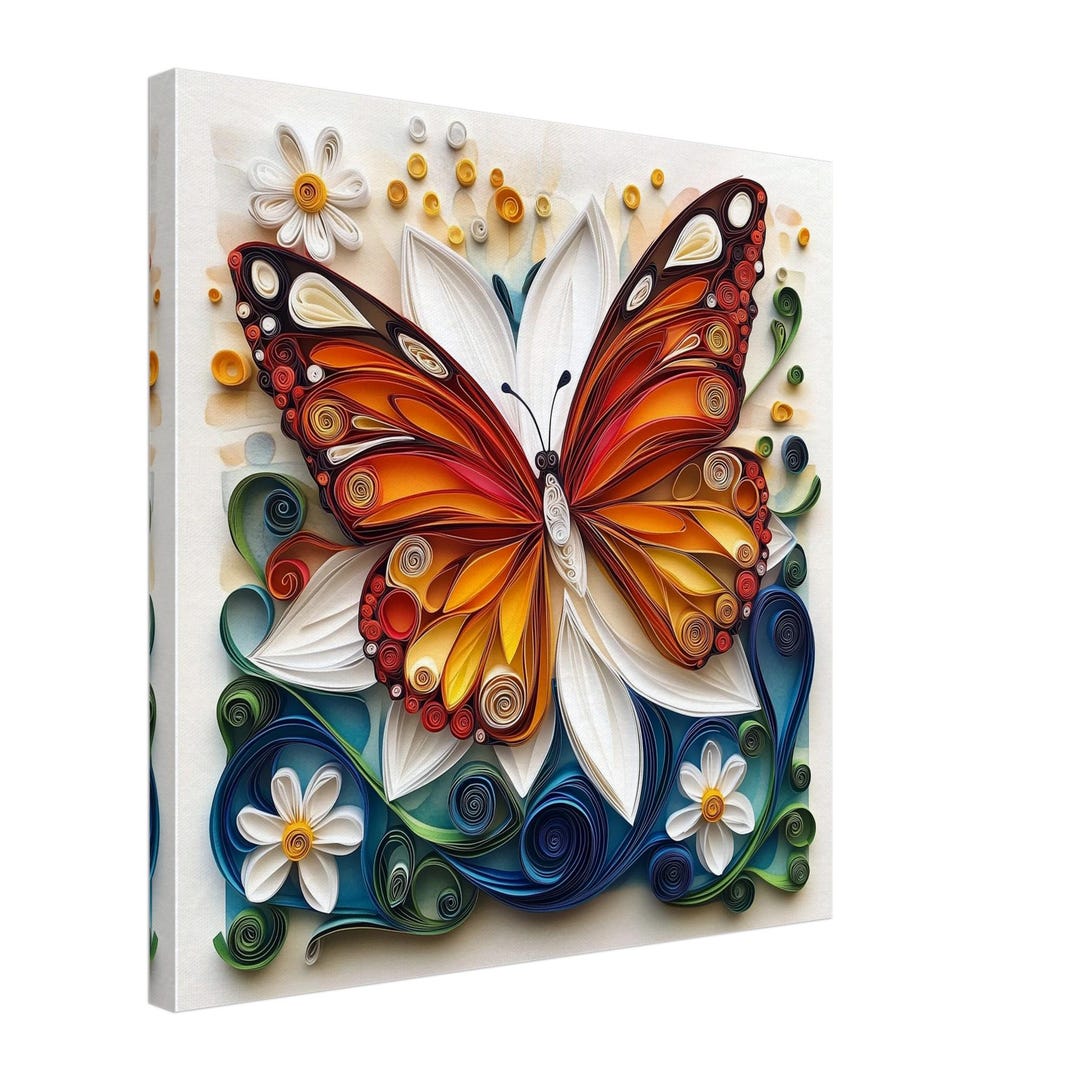 Vibrant Butterfly, Paper Quilling Artwork of a Butterfly in Bloom ...
