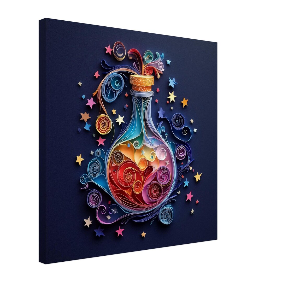Mystical Potion, Paper Quilling Artwork of Enchanted Elixir, Quilled Paper Design Canvas Print, #paperquilling - Etsy Canada