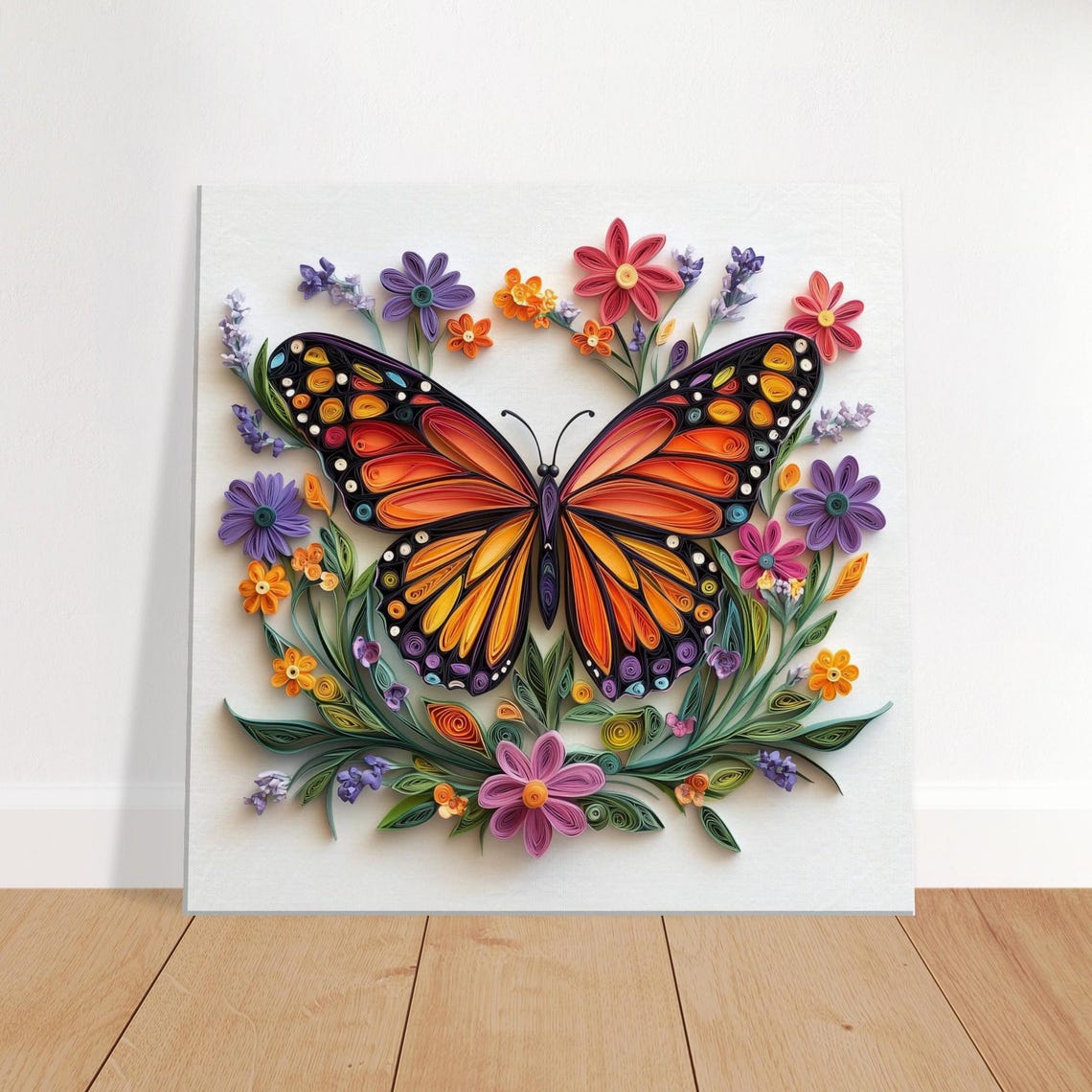 Blooming Butterfly, Paper Quilling Artwork of a Butterfly Surrounded by ...