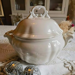 Antique white ironstone tureen, 1910