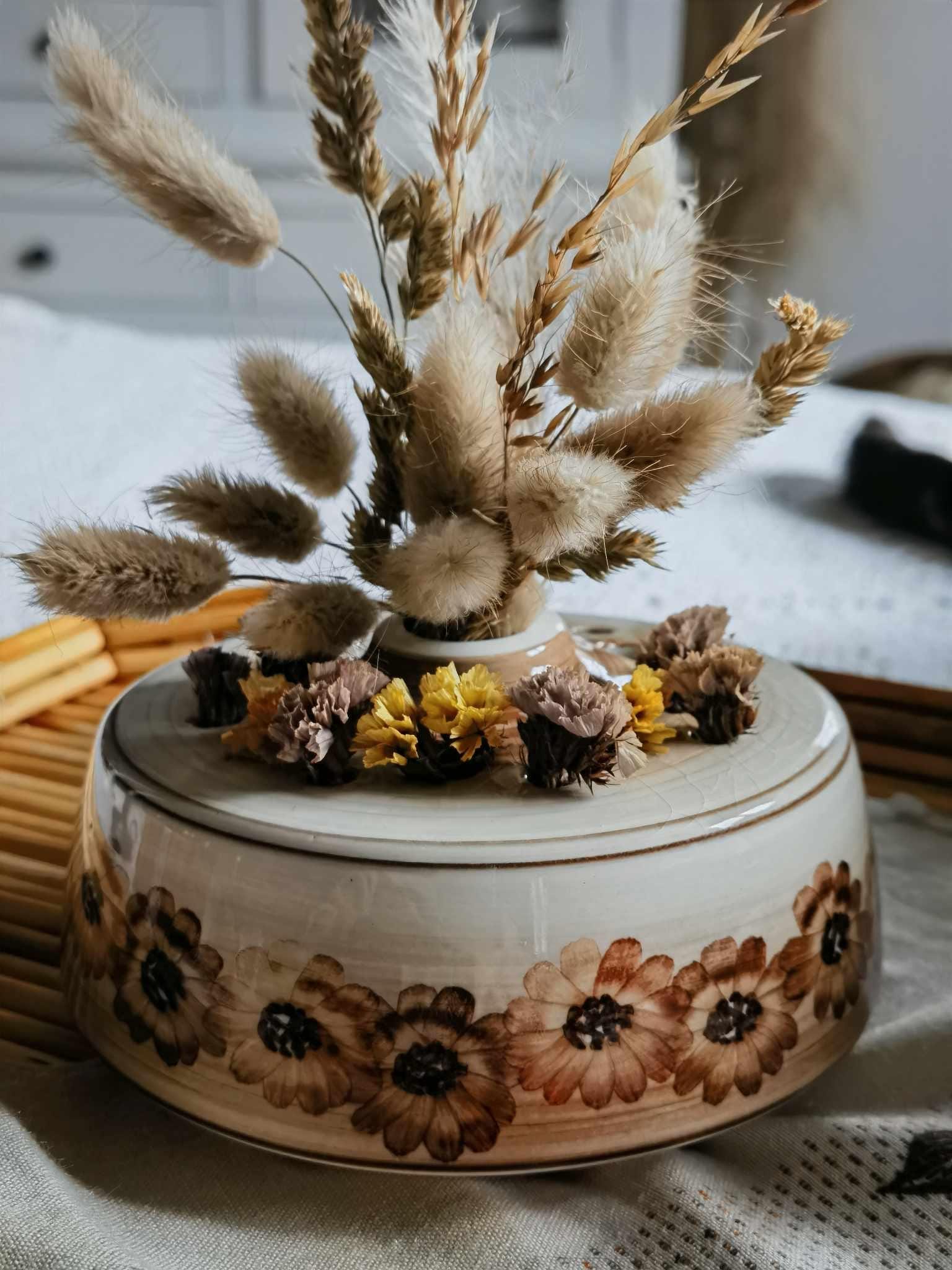 Petit Vase Boule Pied En Grès Blanc, Fait Main, Style Wabi Sabi Vintage (occasion)