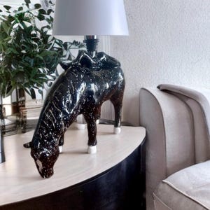 Handgefertigte Keramik Pferd, Clay Tischlampe, Nachttischlampe, Tischplatte Akzent, Wohnzimmer Lampe Clay, Keramik Pferd Dekoration