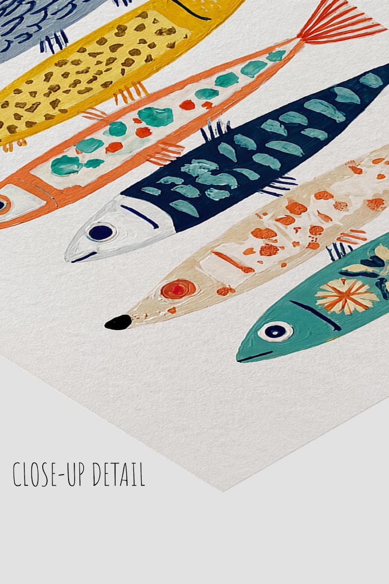 Colorful Fish Wall Decor Print, Coastal Bathroom Art, Ocean Nursery Poster image 9