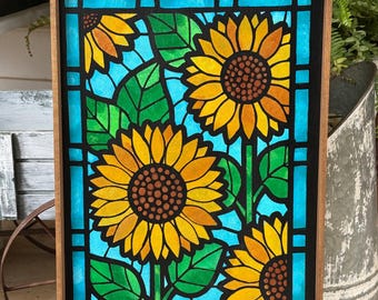 Hand stenciled painted Wood sign, 12 3/4' wide, 20 1/2 long framed with poplar