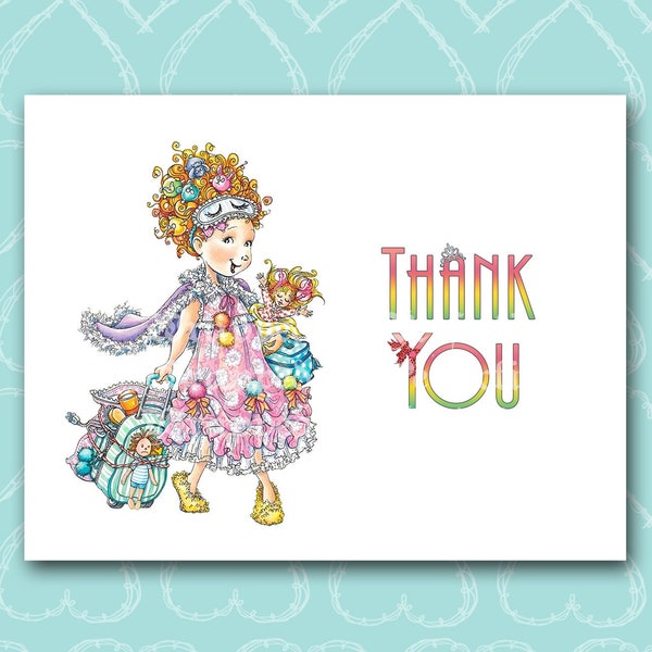 Fancy Nancy Thank You Cards, Sleepover / Printed Set of 10 Cards / Pajama Party / Slumber Party / Matching Invitation Available Separately