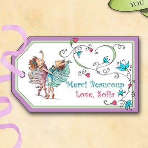 Etiquetas de regalo personalizadas de Fancy Nancy / Bailarinas bailando / Etiquetas de regalo para fiestas / Hechas a pedido / Digitales USTED IMPRIME