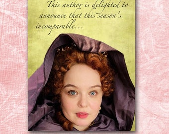 Lady Whistledown Bridgerton Card: Penelope Featherington Watercolor Art (5x7")