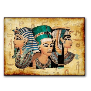 Egyptian Birthday Card / King Tut, Nefertiti, Pharaoh / God, Goddess / 5&quot;x7&quot;, With Greeting or Blank