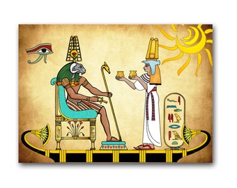 Egyptian God Birthday Card: Amon-Re, Khnum, Nile Boat (5x7 Made to Order)
