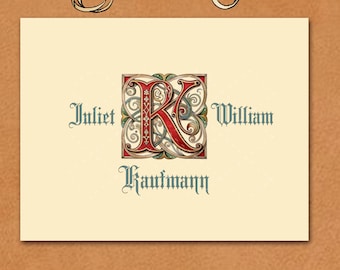 Renaissance Monogram Note Cards: Wedding Thank You - Set of 10