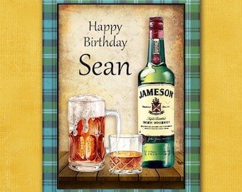 Personalized Celtic Birthday Card: Irish Beer Mug Design