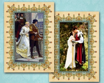 Renaissance Wedding Card: Medieval Couple, Personalized Greeting Card (5x7" Blank or with Text)