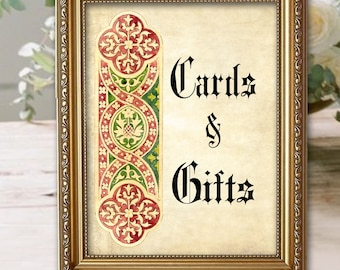 Personalized Medieval Sign: Gothic Renaissance Design (Digital or Printed 8x10)