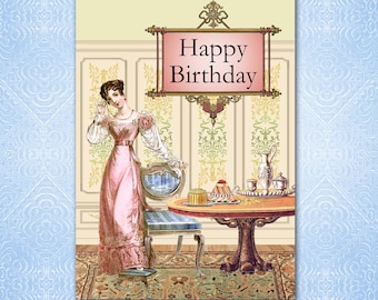 Jane Austen Birthday Card: Regency Era, Book Lover (5x7)