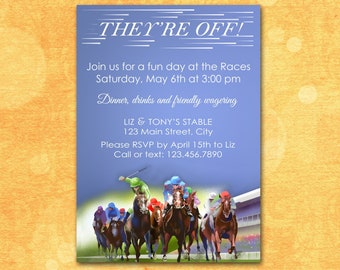 Horse Race Invitation and Betting Slips / Kentucky Derby, Churchill Downs, Preakness, Belmont Stakes, Racetrack, Saratoga / 5x7 YOU PRINT