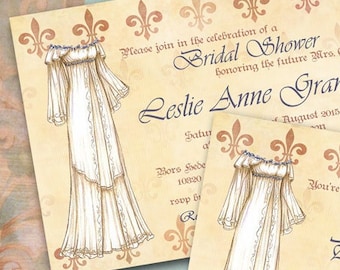 Renaissance Bridal Shower Invitation: Medieval Fleur de Lis (Printable PDF)