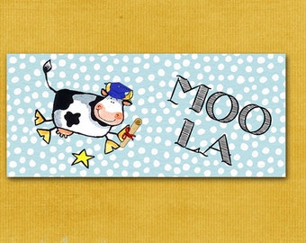 Graduation Money Holder / MOOLA Cash Gift Envelope / Money or Check Card / Cow, Grad Cap, Diploma / YOU PRINT Instant Download