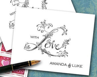Personalized Love Note Cards: Victorian Wedding Thank You Stationery