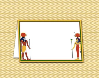 Egyptian God Ra & Goddess Hathor Place Cards (Digital PDF)