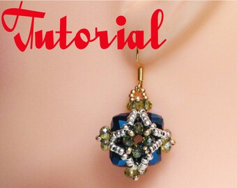 Medici Collection Crystal Earrings Tutorial / Immediate Download / PDF Tutorial in ENGLISH / Beadweaving / Advanced Beginner Skill Level