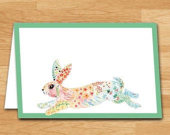 Bunny Place Card, Spring, Bridal or Baby Shower, Easter, Chintz Bunny Rabbit,Mother's Day, Food Tent Card, Instant Download, YOU PRINT