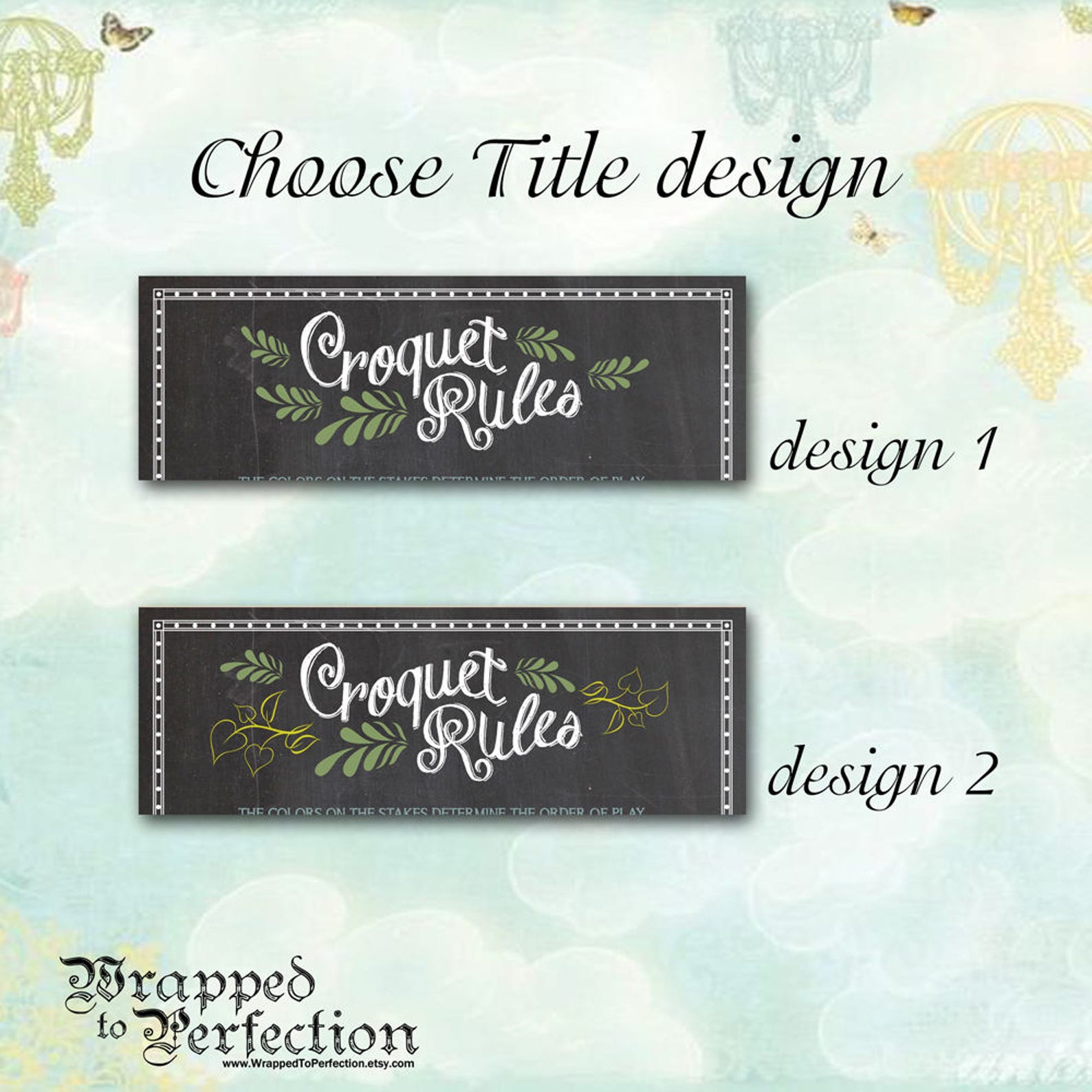 Couples Croquet Rules Sign How to Play Team Croquet DIGITAL Etsy