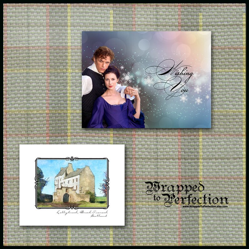 Scotch Castle Christmas Card Midhope Castle in Snow Note Card Highlands Set of 10 Scotland JAMMF Tartan Plaid Stationery Gift