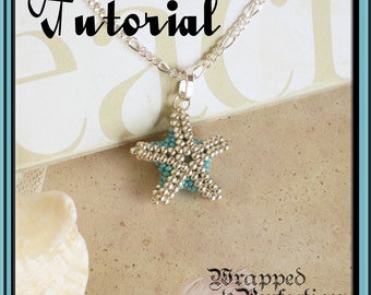 Starfish Pendant Tutorial / Beaded Bead / Seed Bead Starfish / Sea Star / Beach Jewelry /PDF Tutorial in ENGLISH / Beadweaving