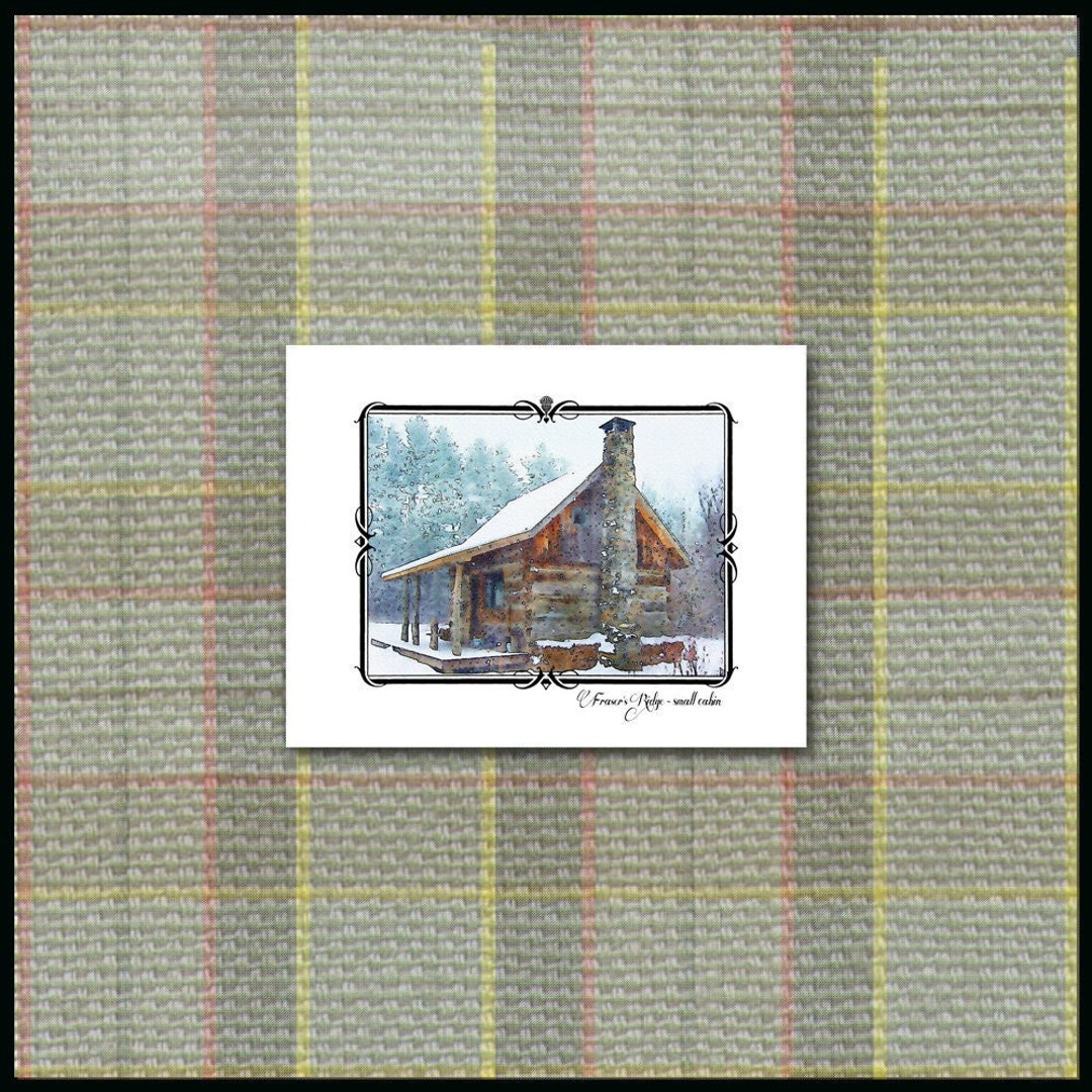 Log Cabin, North Carolina, Fraser's Ridge, Set of 10, Blank Inside