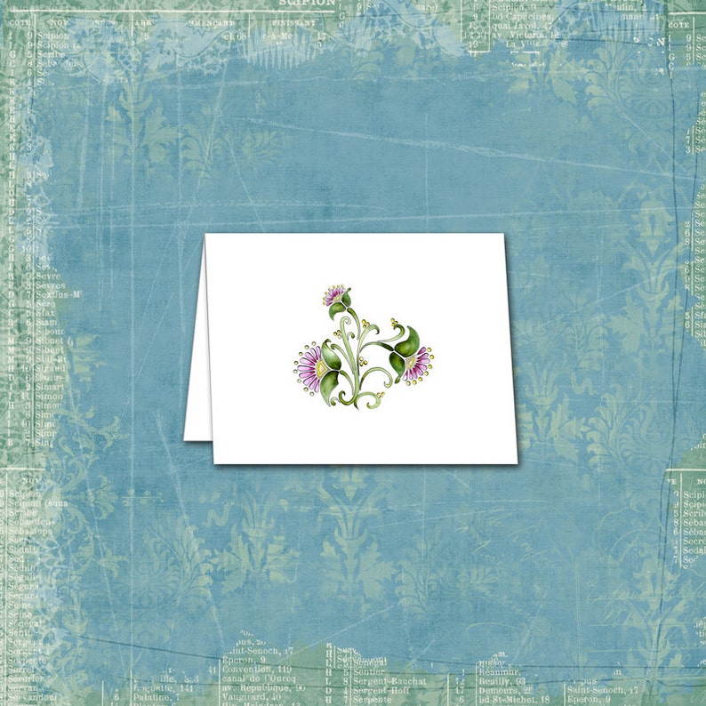 Thistle Note Cards Scotland Scottish Scotch Scots Gaelic Thistle Flower Purple Green Yellow National Flower Outlander JAMMF