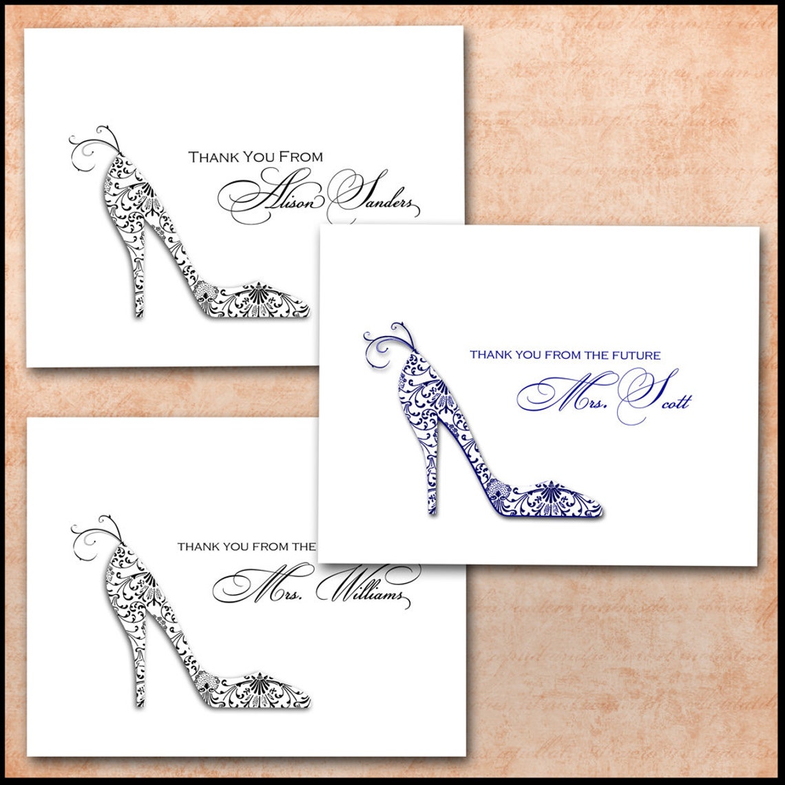 Red Bottom Stiletto Note Card Set: Personalized Stationery, Thank You ...