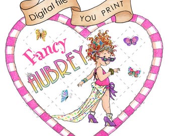 Personalized Fancy Nancy Cake or Cupcake Topper (PDF File)
