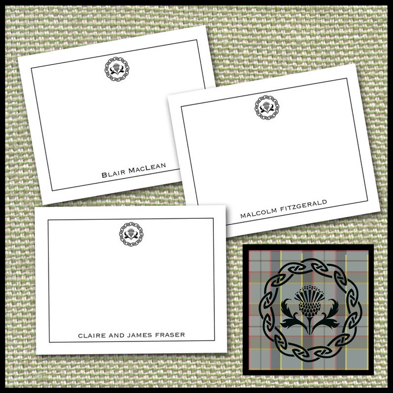 Thistle Note Cards Scotland Scottish Scotch Scots Gaelic Thistle Flower Purple Green Yellow National Flower Outlander JAMMF