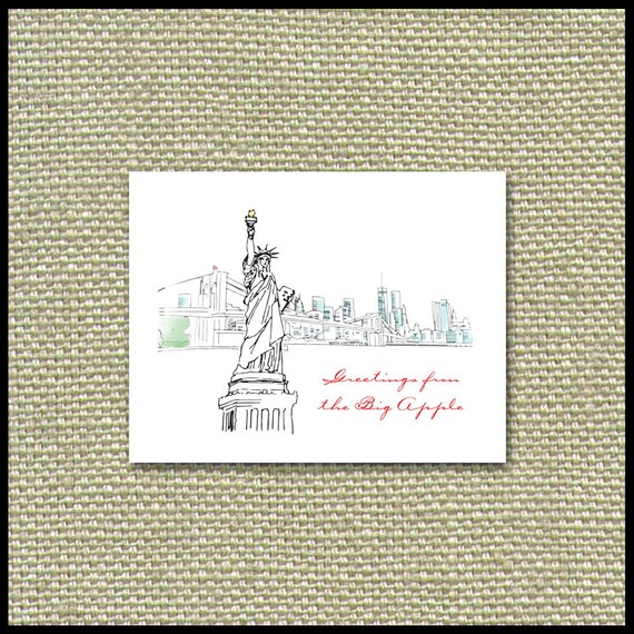 New York New York Statue of Liberty Note Card With Envelope New York New York Statue of Liberty Note Card With Envelope