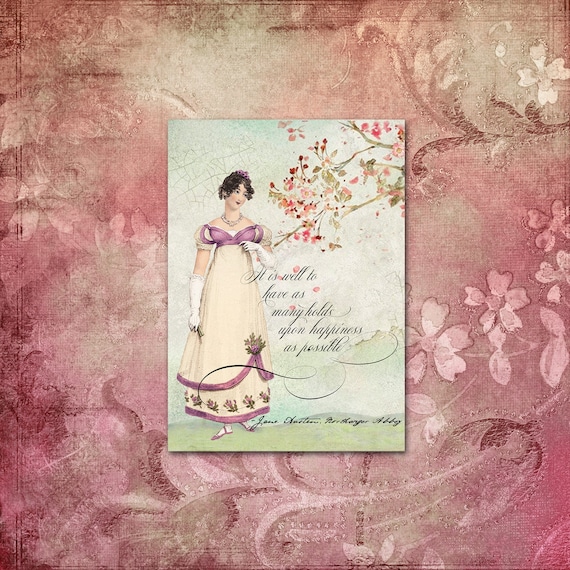 Jane Austen Birthday Card: Northanger Abbey Quote (5x7)