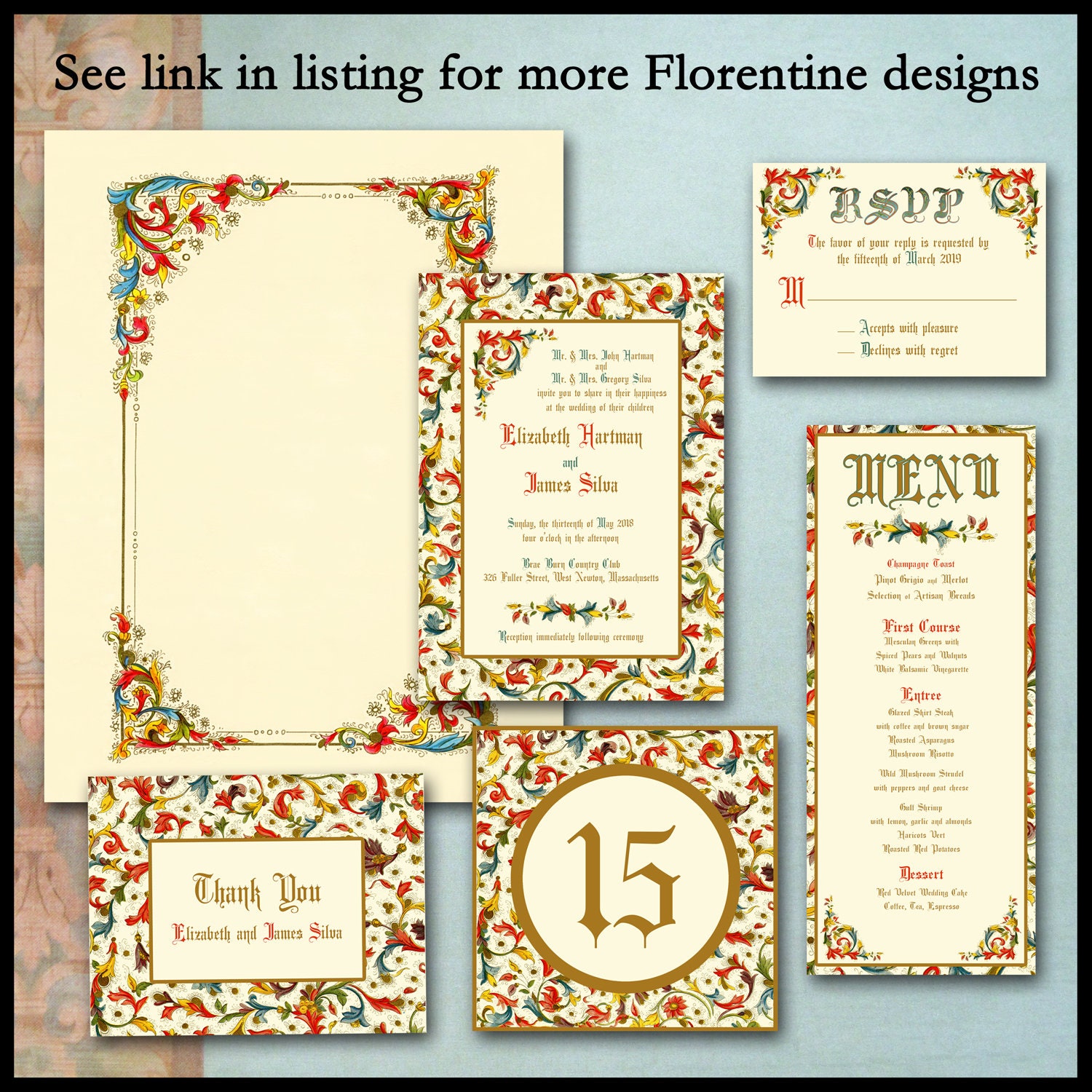 Italian Renaissance Cards Florentine Note Cards: Personalized Stationery, Italian Renaissance ...