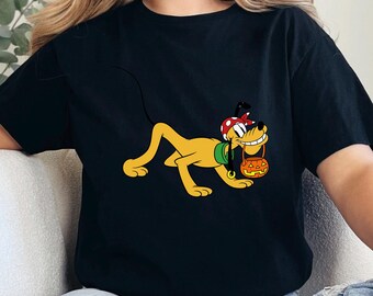 T-shirt Pluto Halloween : chien pirate citrouille - t-shirt Disney rigolo 623607