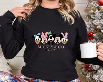Sweat-shirt Disney, sweat-shirt rétro Disney Mickey Co, sweat-shirt Mickey Disney, sweat-shirt amis Disney, chemise voyage Disney, 622280