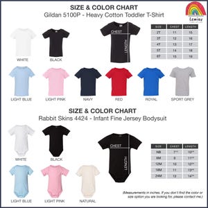 the sizes and colors of a t - shirt