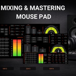 Mixing and Mastering Mousepad Cheat Sheet | Audio Engineer EQ Compression Guide | Music Producer Desk Mat | Home Studio Mixing Guid