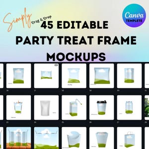 45 Party Favors Mockup Bundle Canva Party Favor Mockups Birthday Party Favor Valentine Party Favor Digital Party Mockup Candy Bar Mockups