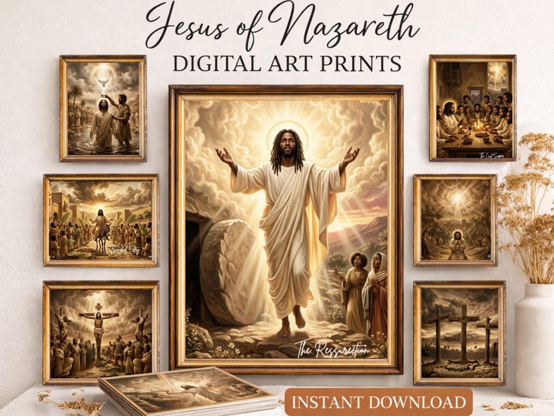 Black Resurrection Story Wall Art Bundle | Jesus of Nazareth Digital ...