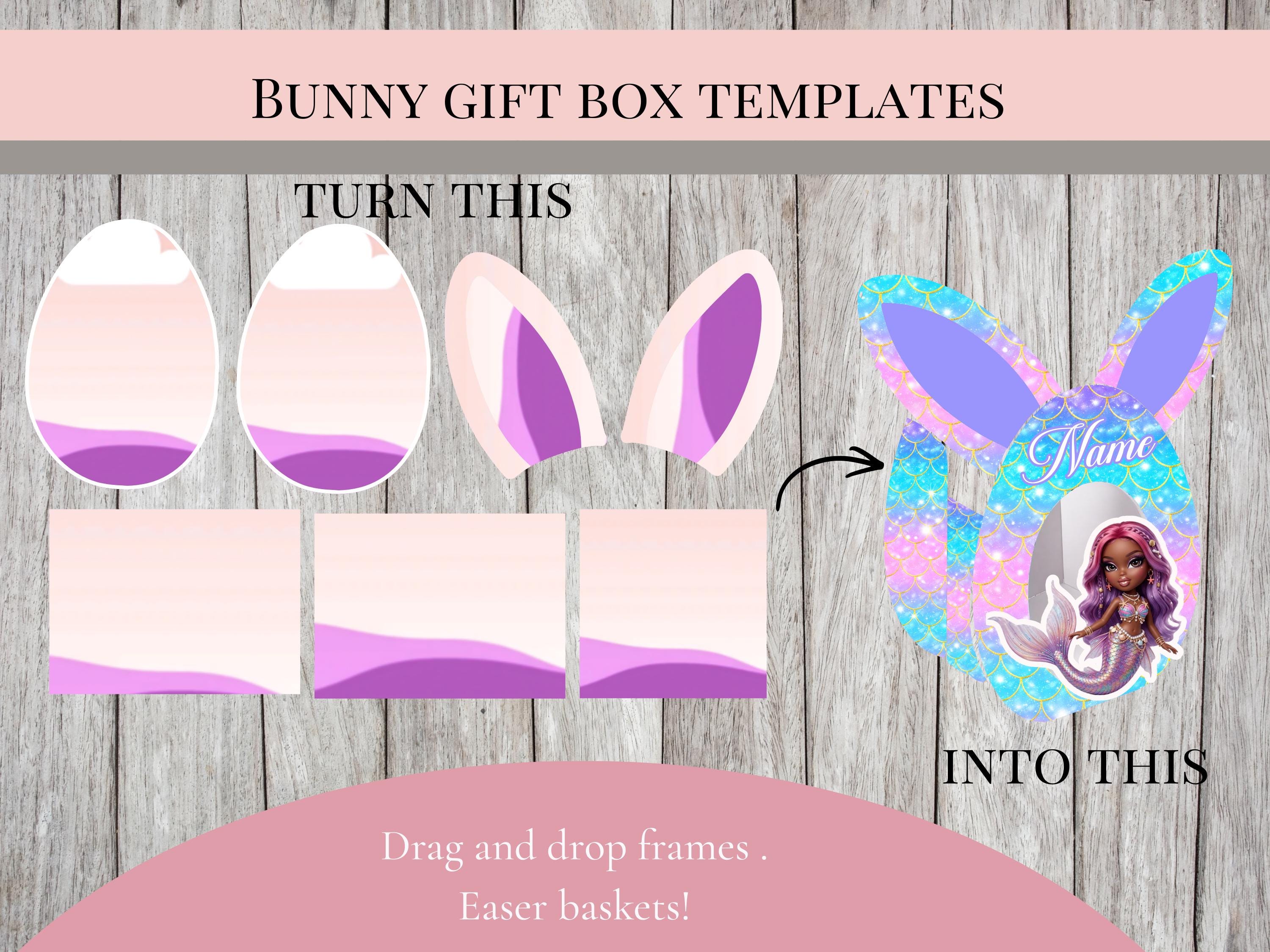 Editable Bunny Gift Box Template | Easter Treat Box Canva Template ...
