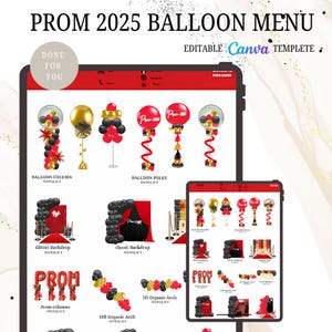 PROM 2025 Ballon-Menü, Ballon-Mockup-Vorlage, Ballon-Preisliste, Ballon-Dekor, Ballonkünstler, Event-Dekor-Ballon-Business-Menü