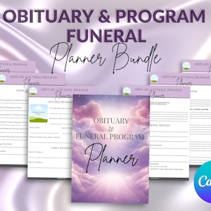 Obituary & Funeral Program Planner Bundle | 11 Page Printable Planning Workbook pricelist | Order of Service Organizer | Digital Download