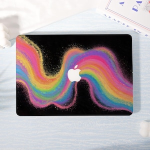 Custom Rainbow Flour Pattern MacBook Case,Personal Laptop Shell,Custom Monogram-Matte Finish MacBook Case,Personalized MacBook Pro/Air Case