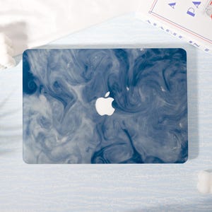 Custom Blue Smoke Pattern MacBook Case,Personal Laptop Shell,Custom Monogram-Matte Finish MacBook Case,Personalized MacBook Pro/Air Case