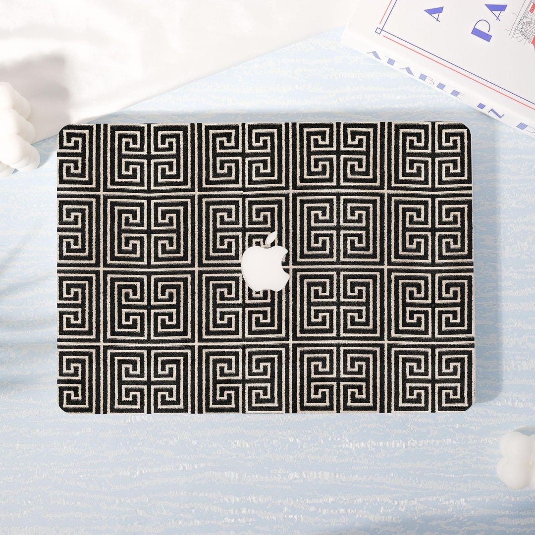 Custom Regular Balck Geometry Pattern MacBook Case: Personalized Laptop ...