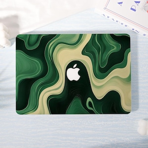 Custom Artist Green Pattern MacBook Case,Personal Laptop Shell,Custom Monogram-Matte Finish MacBook Case,Personalized MacBook Pro/Air Case